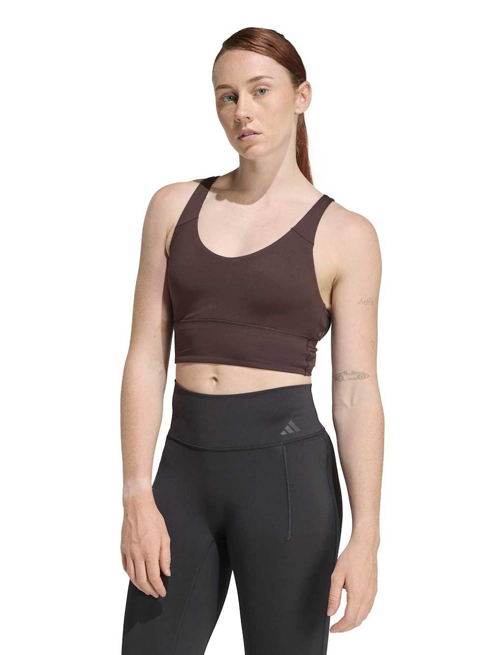 Adidas Women's 3 Stripes Non Wired Sports Bra (A-E) - Small - Brown