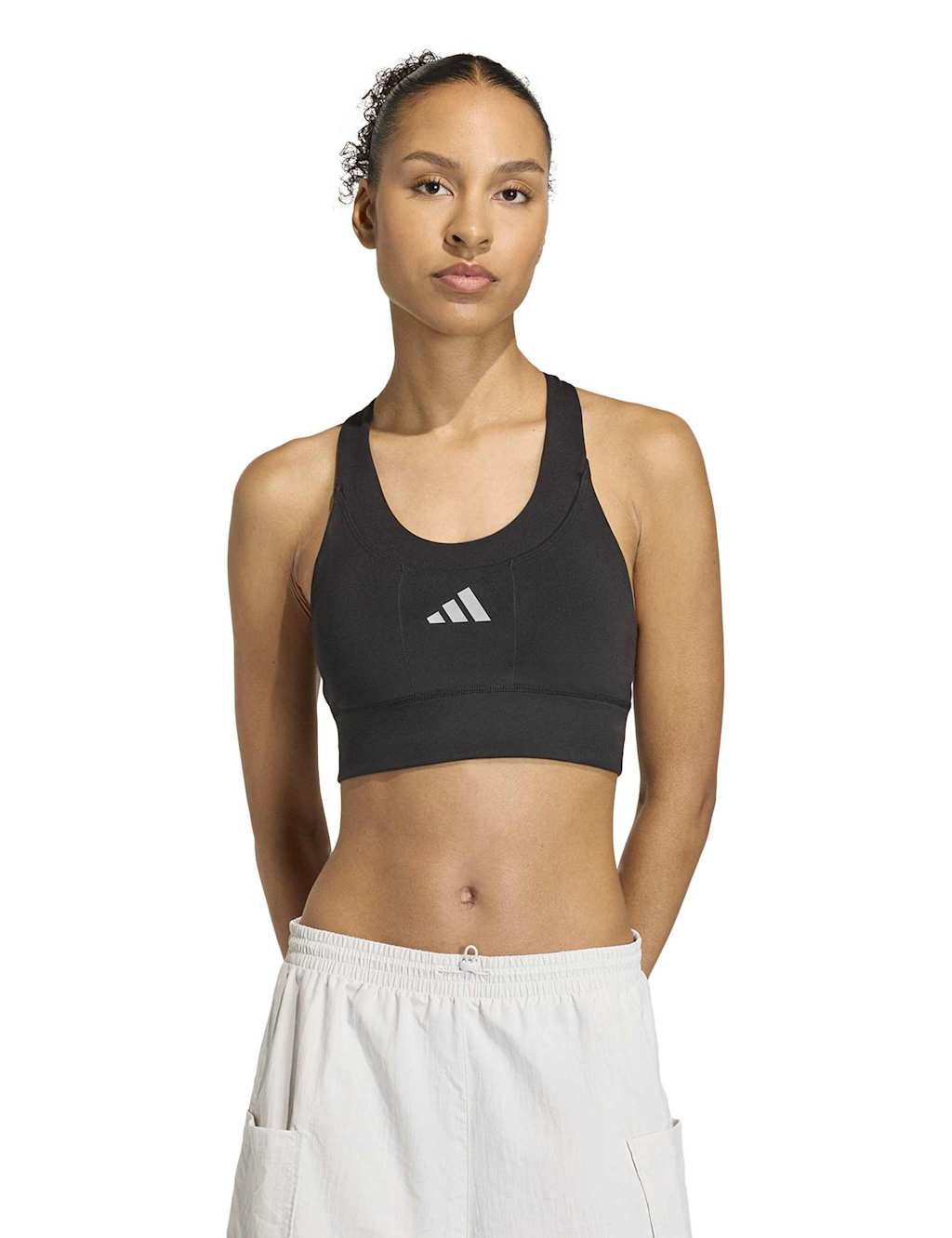 Adidas Women's Run Pocket Medium Support Non Wired Bra - Large - Black