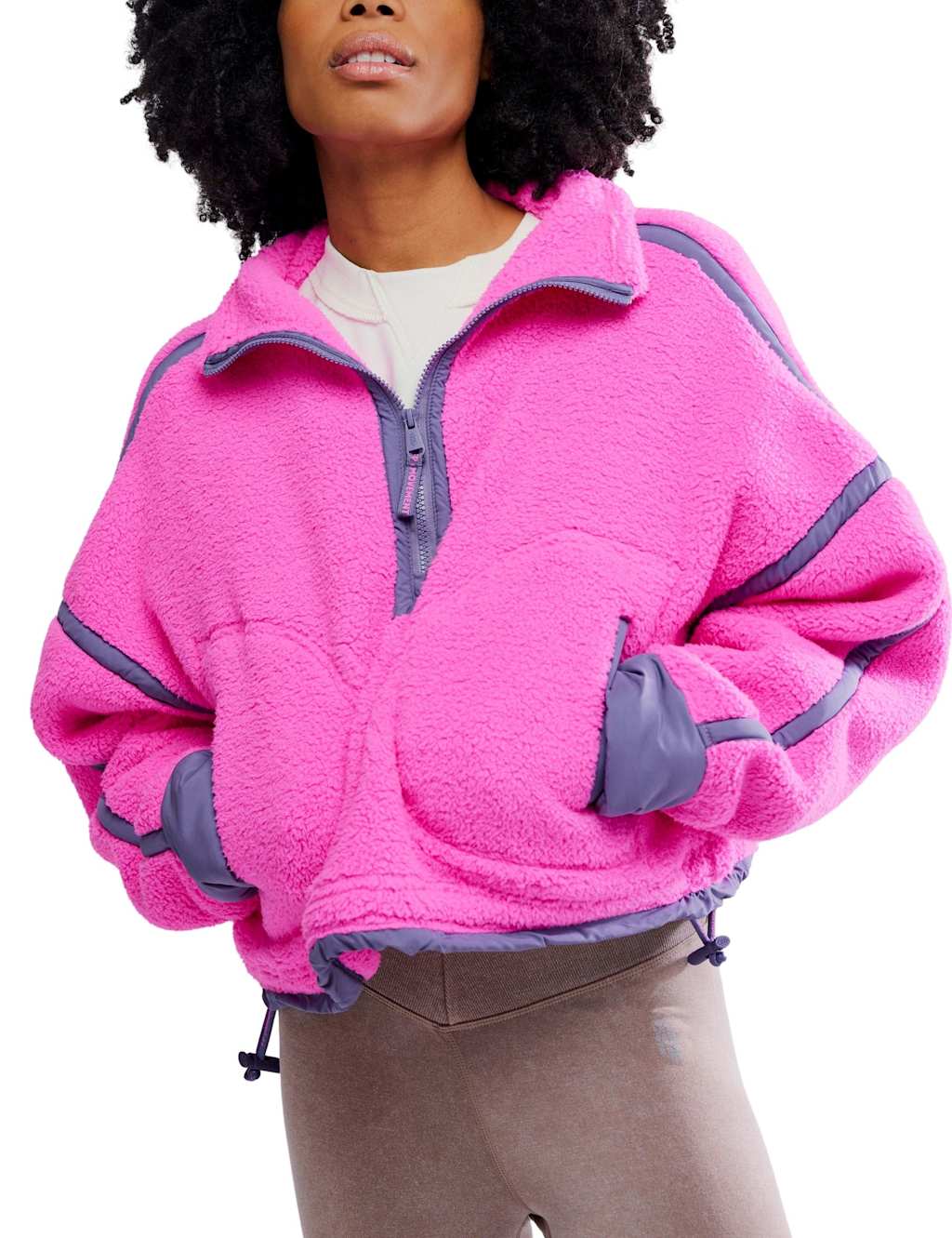 Fp Movement Women's Mountain High Fleece Half Zip Jumper - Medium - Bright Pink