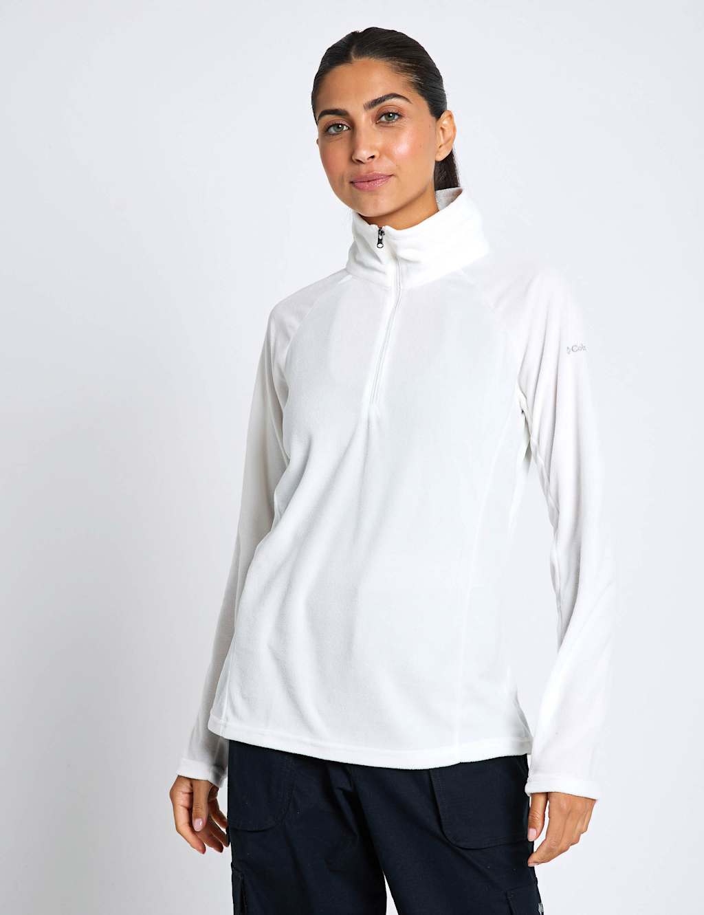 Columbia Women's Glacial IV Funnel Neck Half Zip Fleece - Extra Large - Soft White