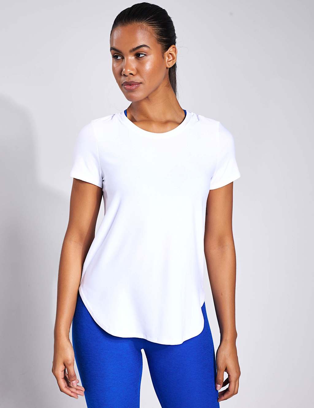 Beyond Yoga Women's Featherweight On The Down Low Relaxed Top - Medium - White