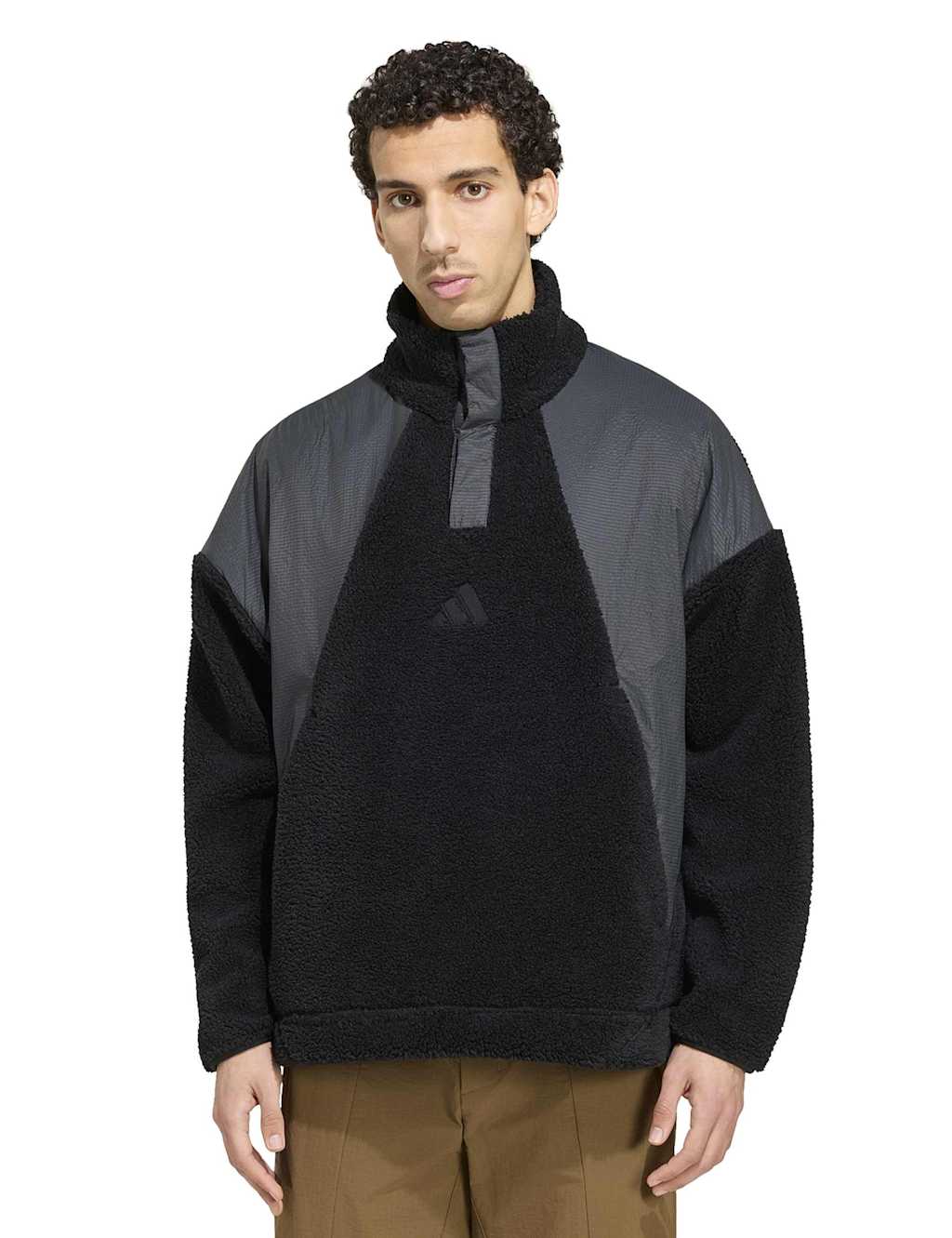 Adidas Men's Climawarm High Pile Fleece Sweatshirt - L - Black