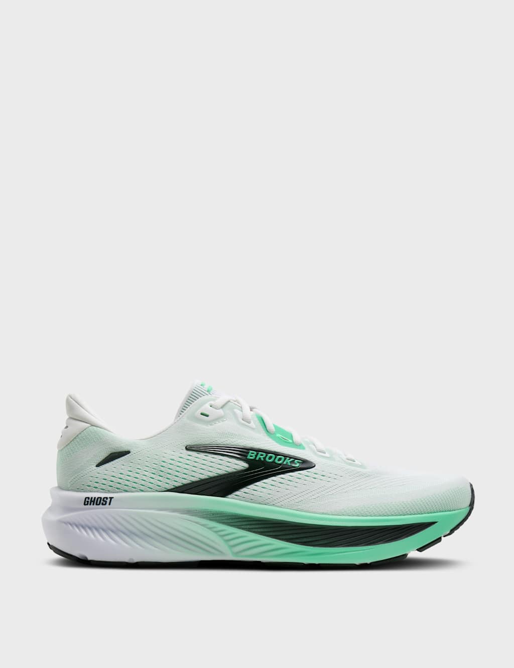 Brooks Men's Ghost 18 Road Running Trainers - 8 - Green Mix - Available at M&S