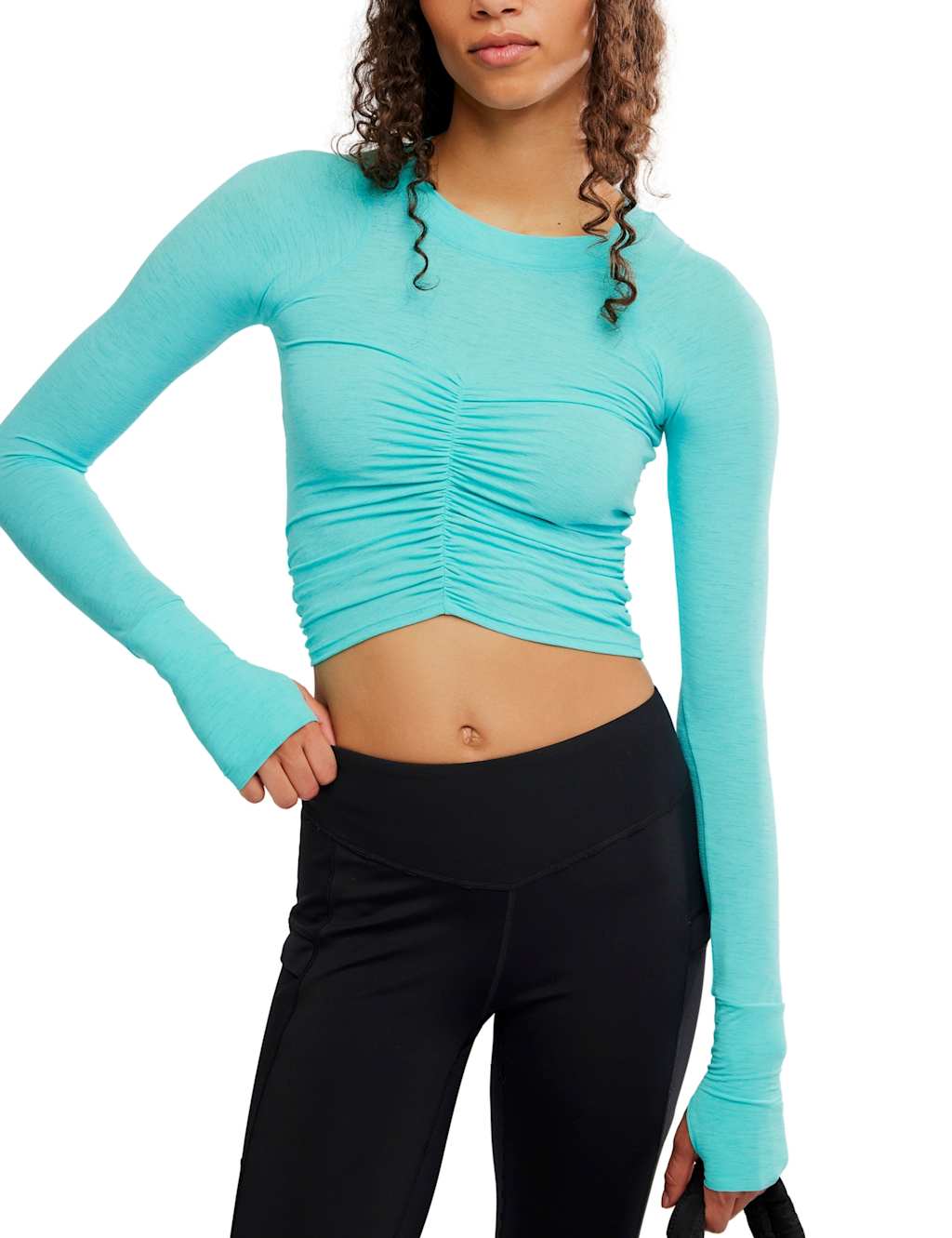 Fp Movement Women's Tempo Ruched Crop Top - Small - Bright Blue