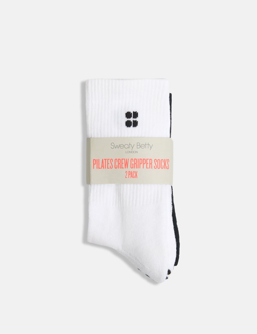 Sweaty Betty Women's 2 Pack Cotton Rich Pilates Crew Gripper Socks - XS-S - White Mix