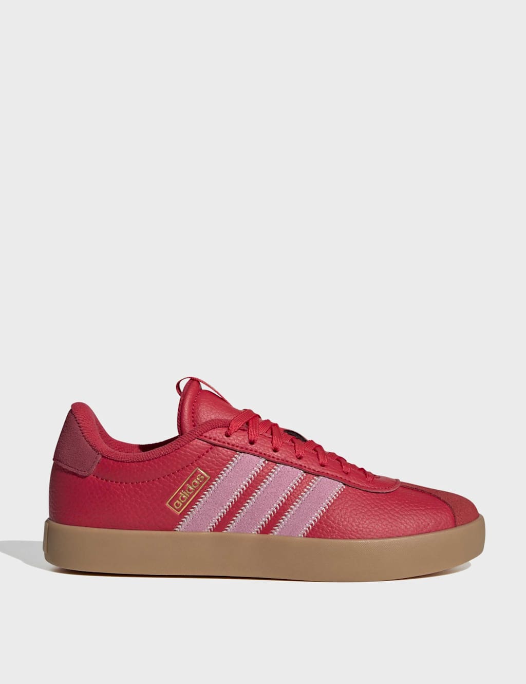 Adidas Women's VL Court 3.0 Suede Trainers - 4 - Red