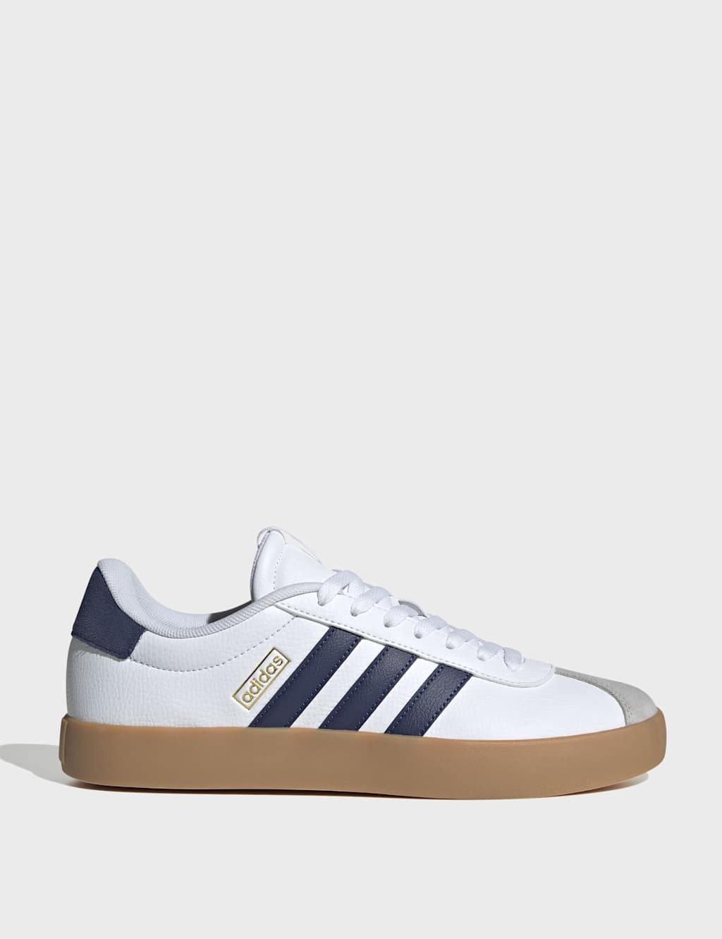 Adidas Men's VL Court 3.0 Leather Stripe Cupsole Trainers - 10 - White