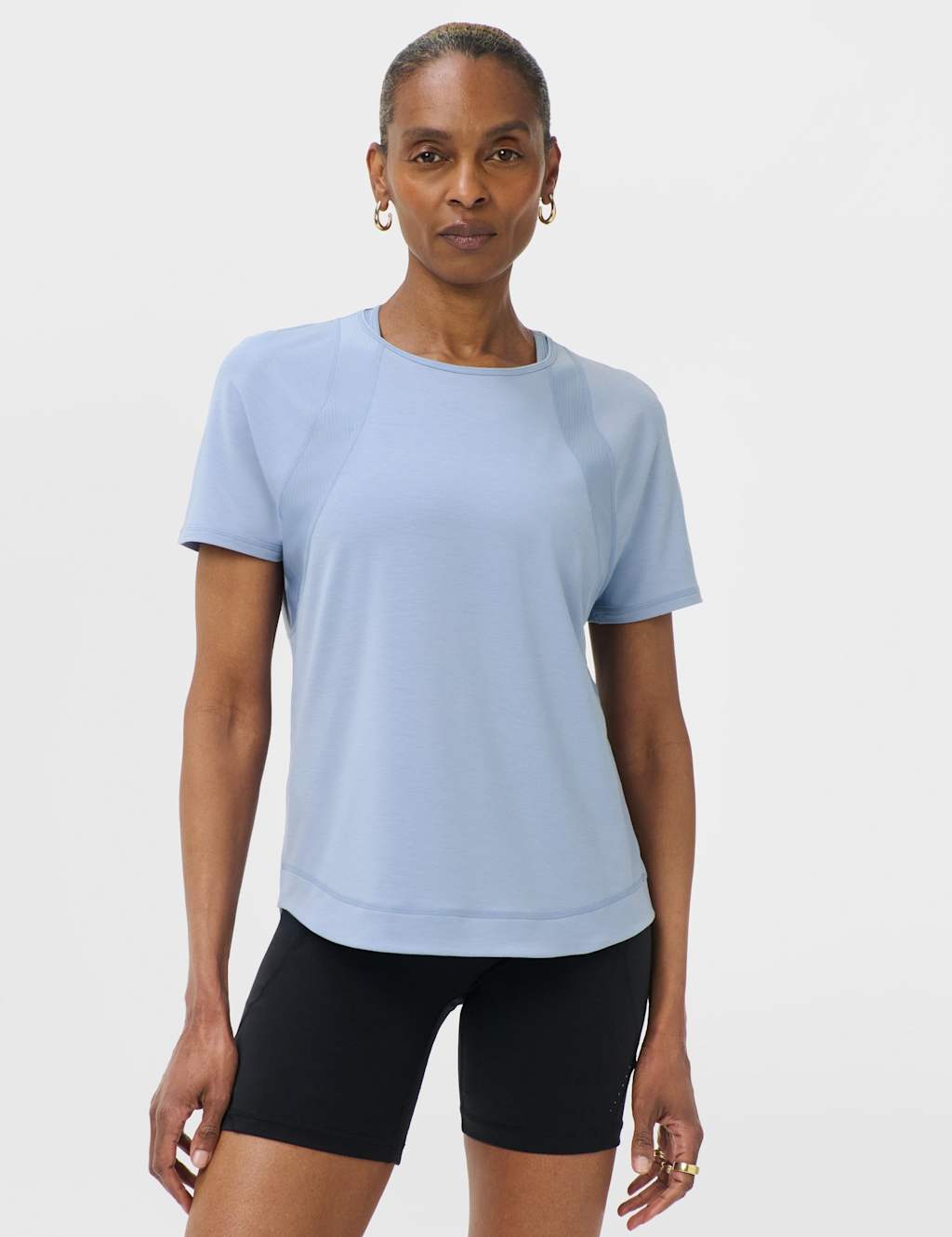 Sweaty Betty Breathe Easy Round Neck T-Shirt - Small - Light Blue