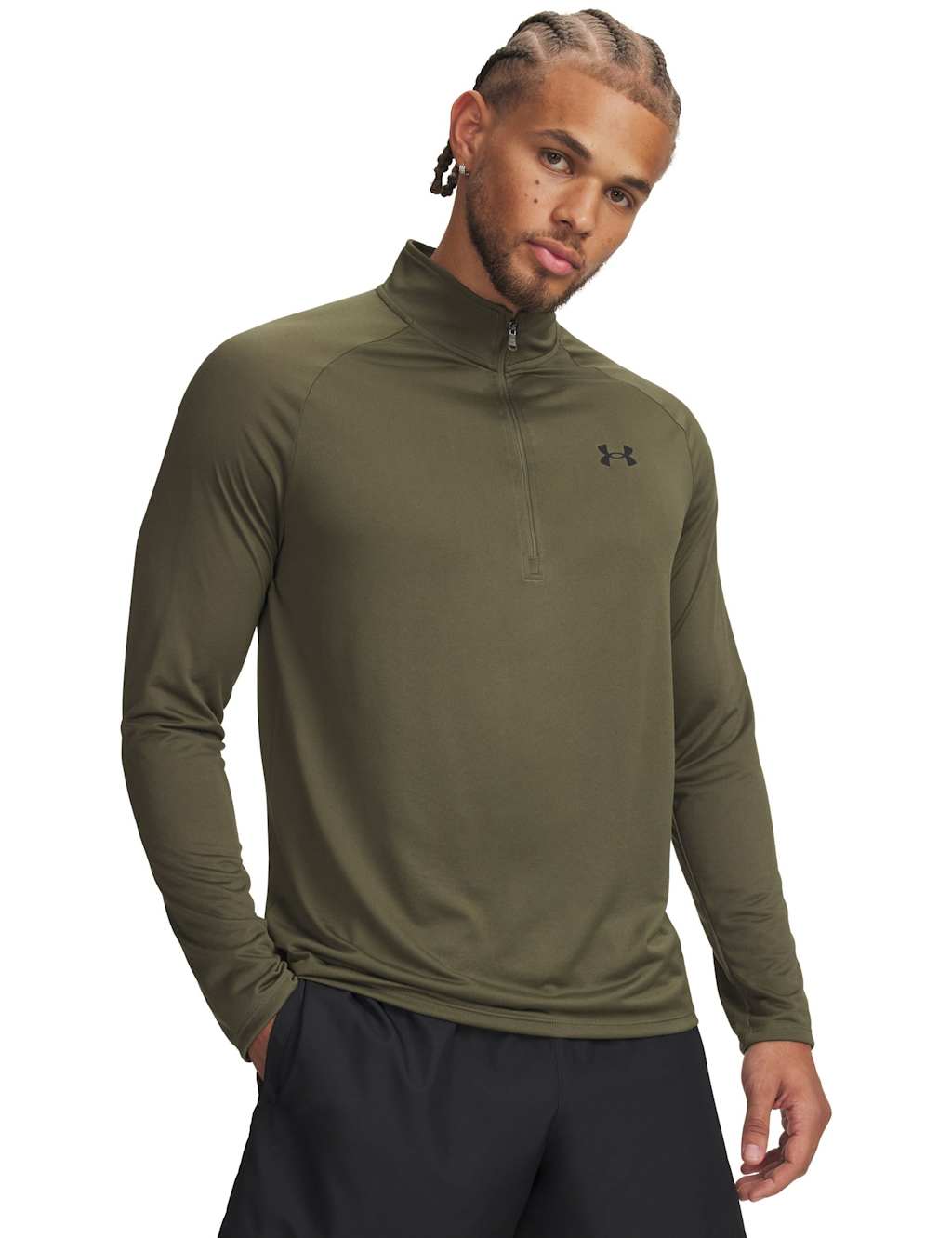 Under Armour Men's Tech 2.0 Half Zip Training Top - L - Dark Khaki