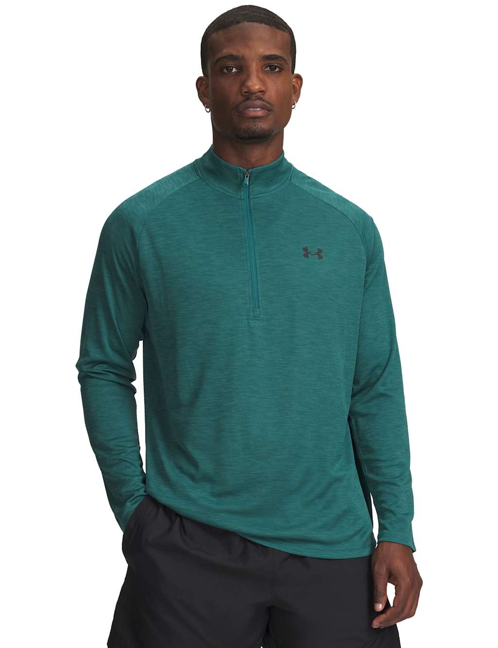 Under Armour Men's Tech Textured Half Zip Training Top - M - Dark Teal