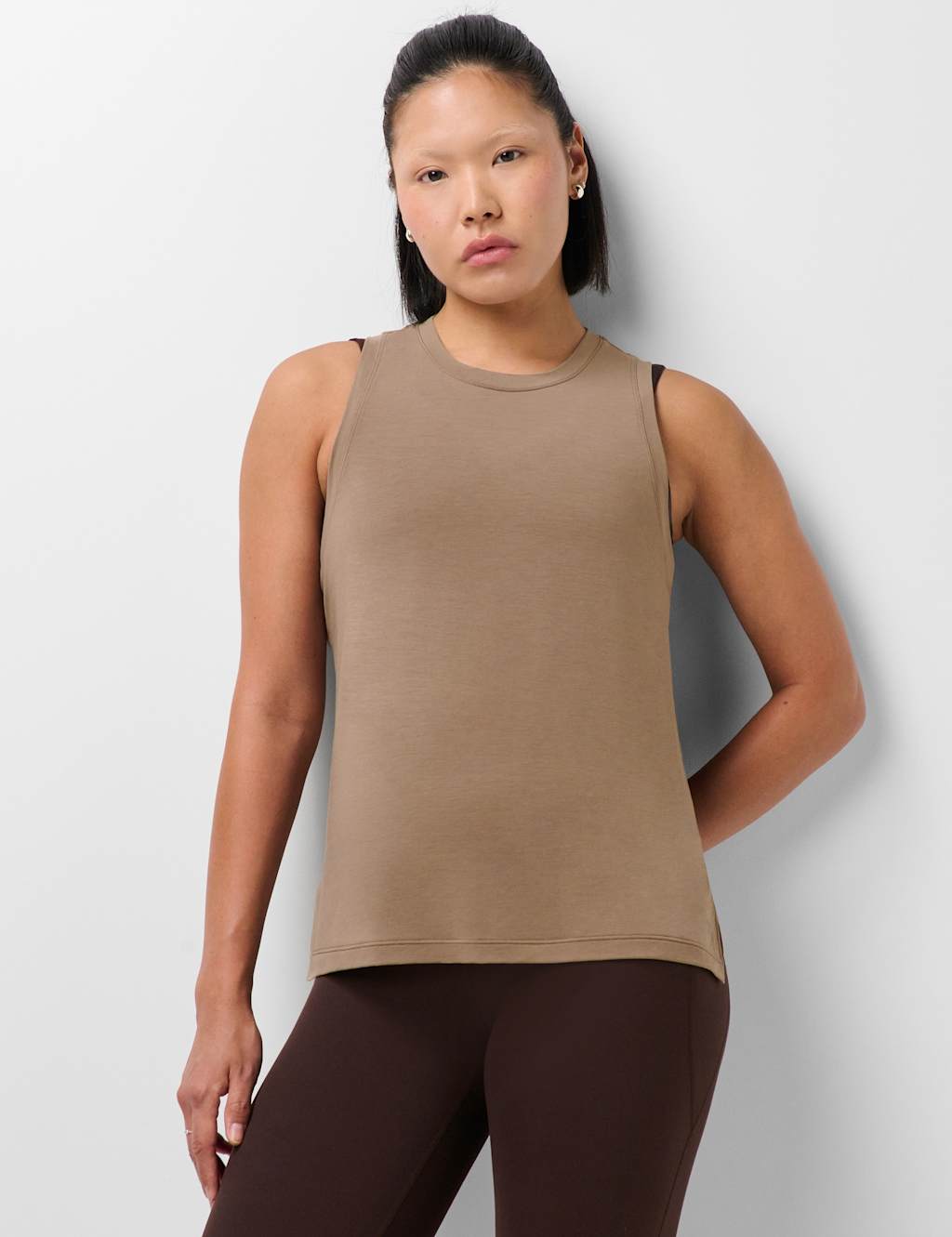 Sweaty Betty Women's Soft Flow Studio Yoga Vest Top - Small - Medium Brown