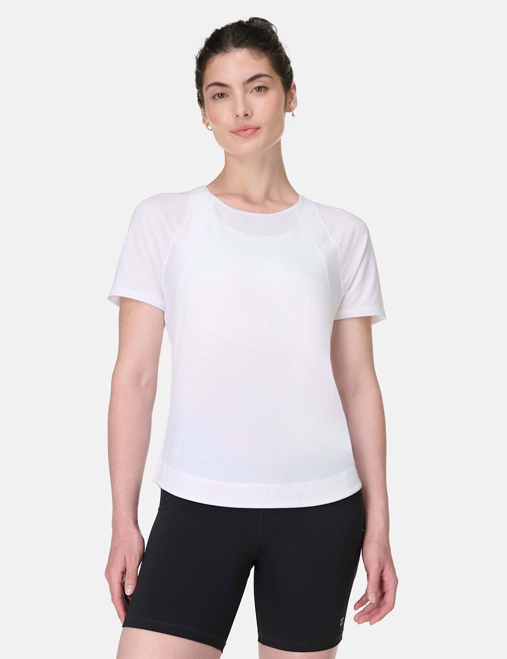Sweaty Betty Breathe Easy Crew Neck Relaxed Running Top - Medium - White