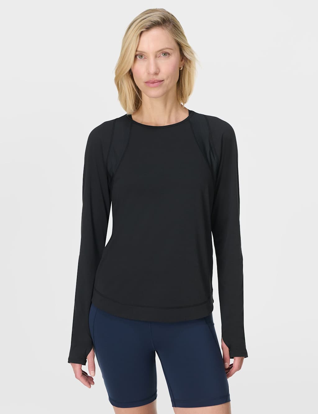 Sweaty Betty Breathe Easy Crew Neck Running Top - Large - Black