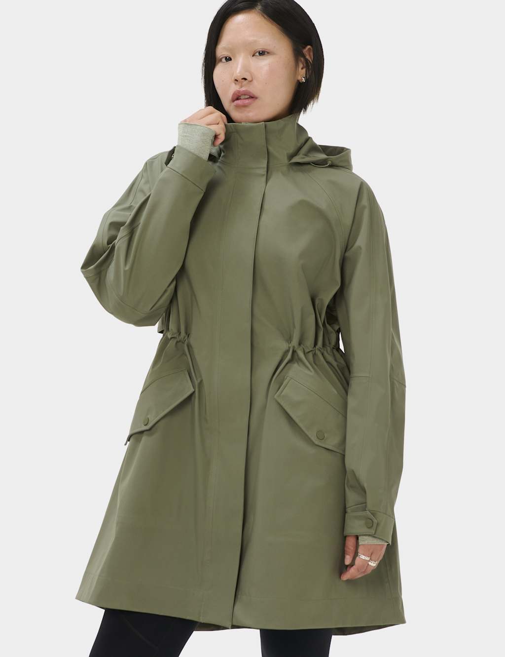 Sweaty Betty Women's Motion Waterproof Mid Parka - Small - Dark Khaki