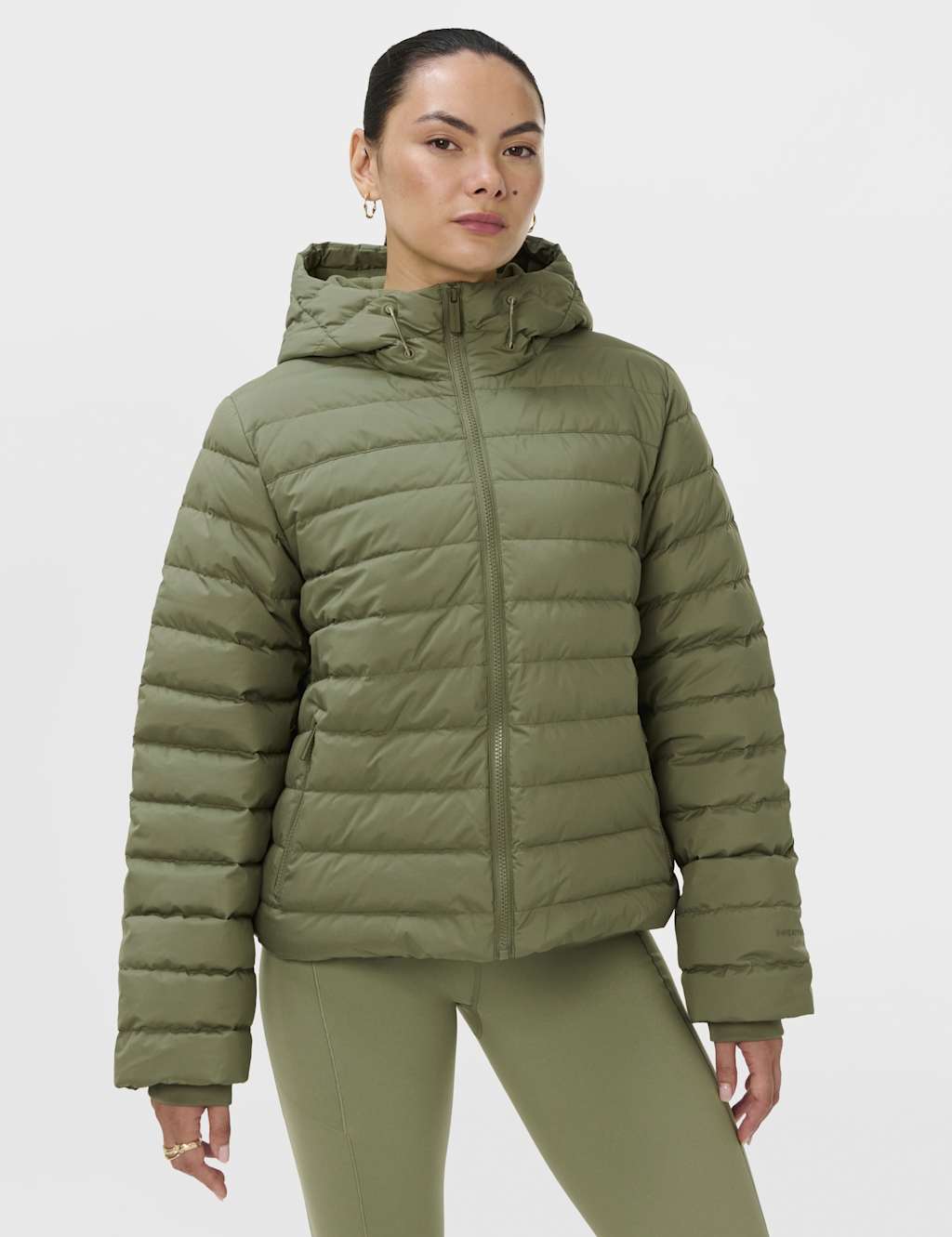 Sweaty Betty Women's Nimbus Lightweight Puffer Jacket - Medium - Dark Khaki