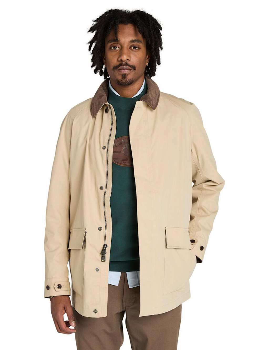 Timberland Men's Cotton Rich Waterproof Overcoat - L - Beige