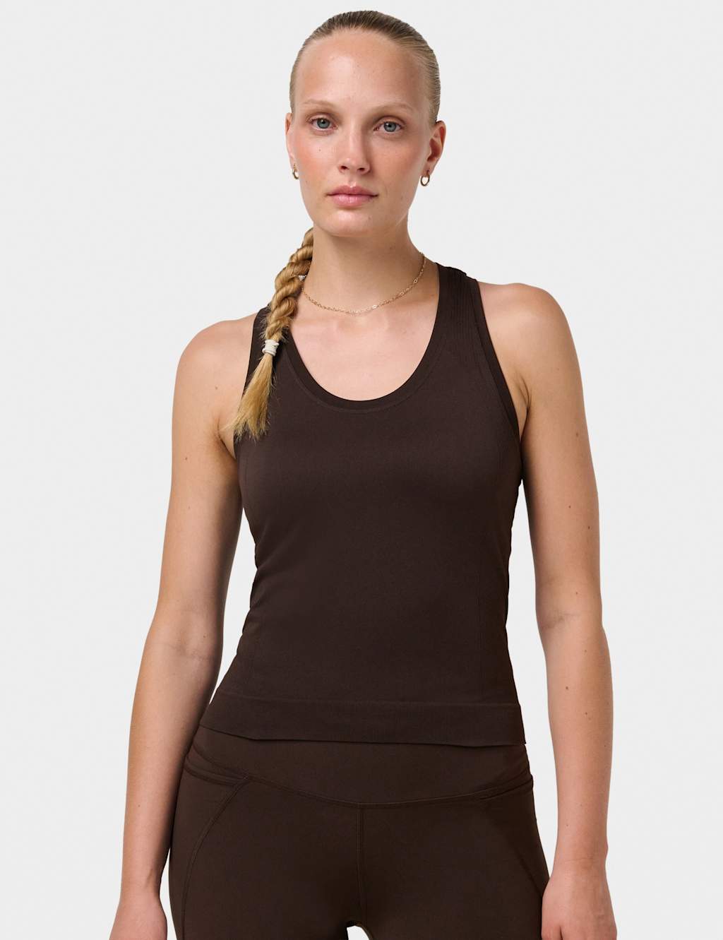 Sweaty Betty Women's Athlete Seamless Gym Crop Vest Top - Small - Dark Brown