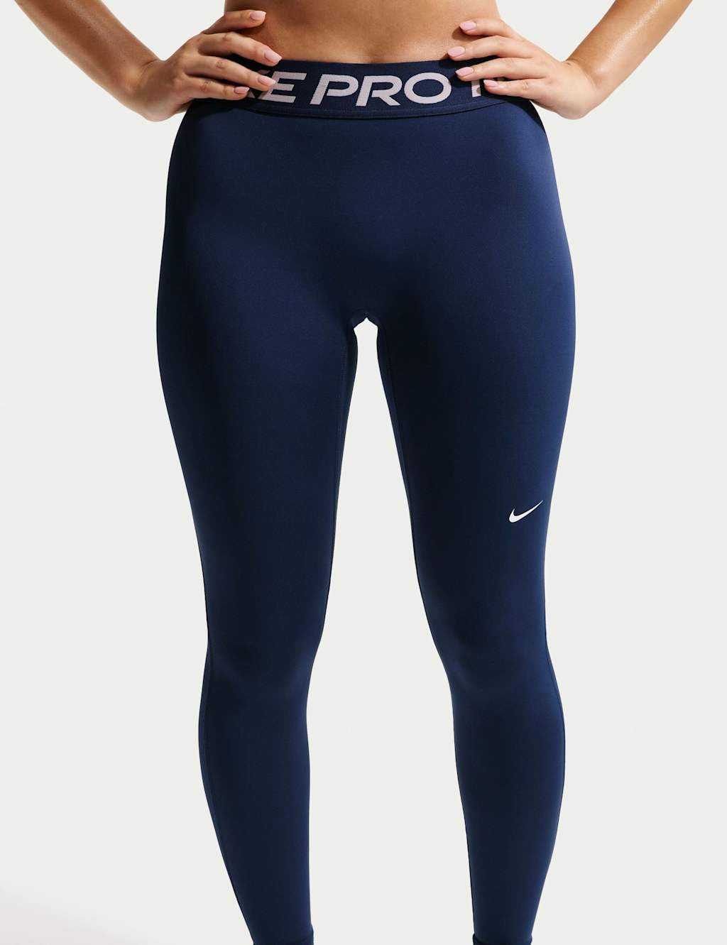 Nike Women's Pro Mid-Rise Full-Length Leggings - Extra Small - Navy - Available at M&S