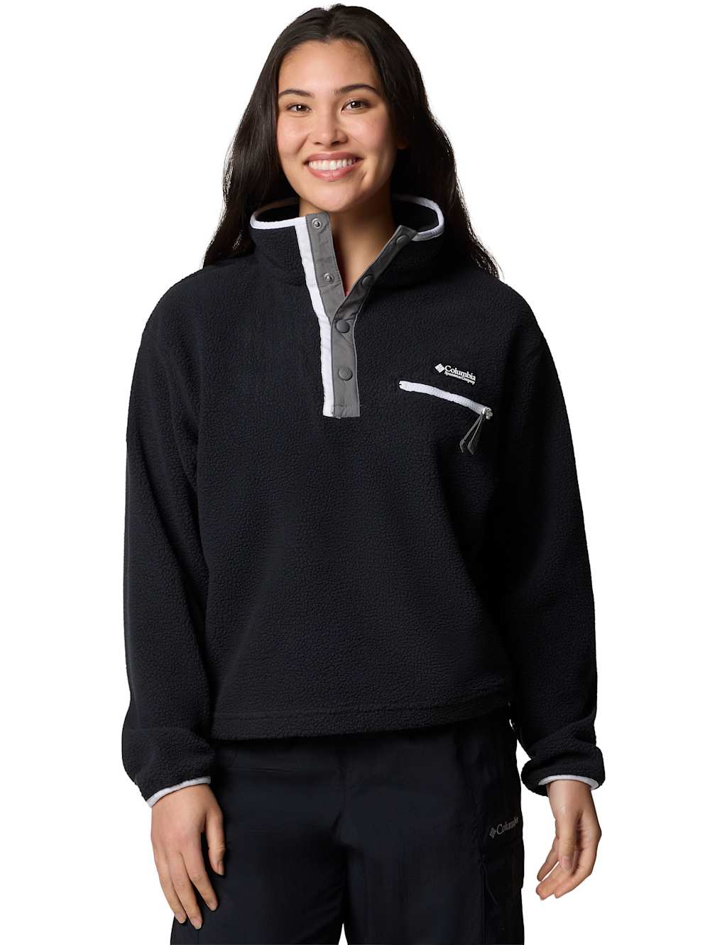 Columbia Women's Helvetia II Fleece Cropped Jacket - Extra Small - Black