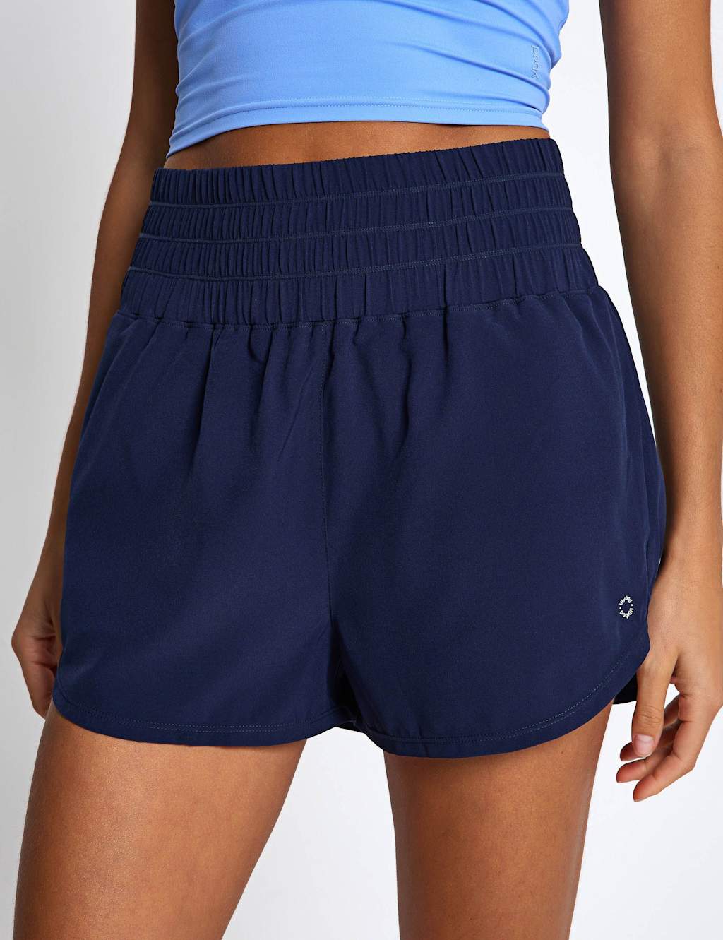 Lilybod Women's Bronte Woven High Waisted Running Shorts - Extra Small - Navy