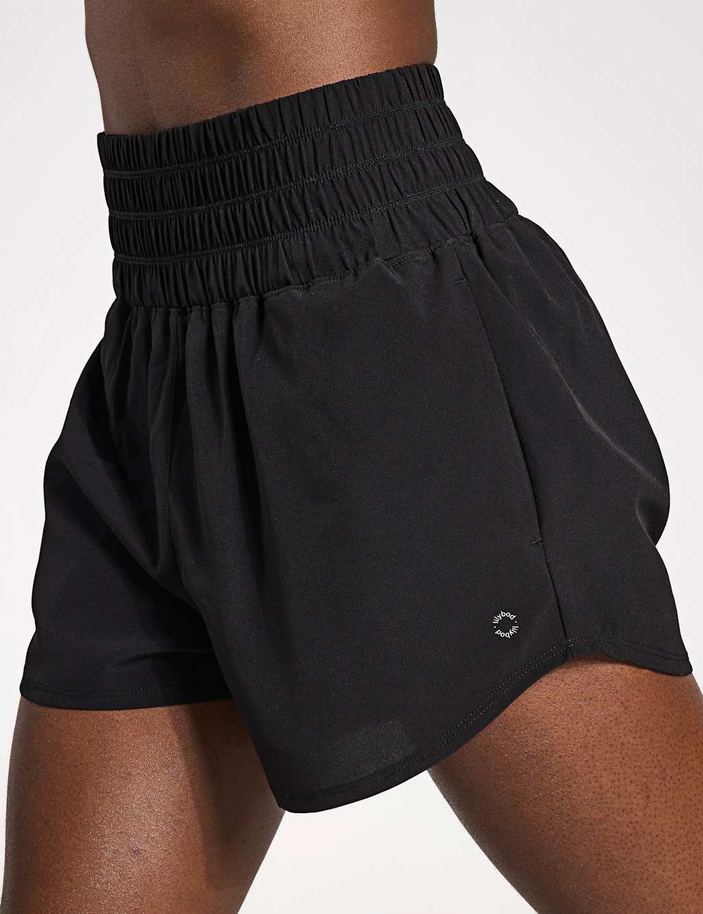 Lilybod Women's Bronte Woven High Waisted Running Shorts - Medium - Black