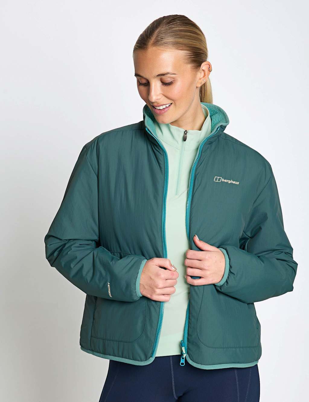 Berghaus Women's Asperton Reversible Zip Up Jacket - 10 - Turquoise