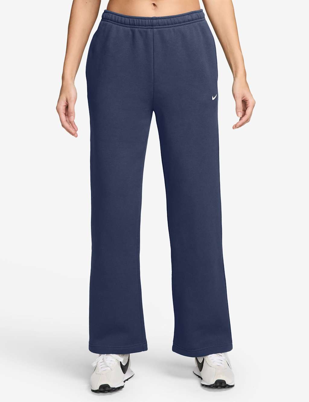 Nike Women's Studio Cotton Rich Fleece Joggers - Large - Dark Navy - Available at M&S