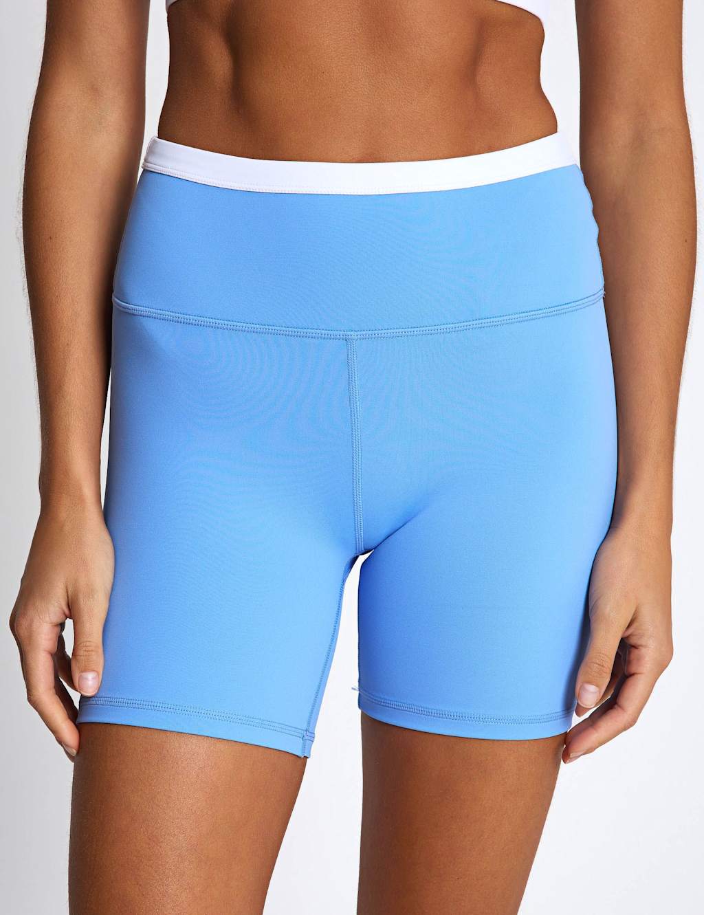 Lilybod Women's Sara 5 High Waisted Gym Shorts - Large - Light Blue
