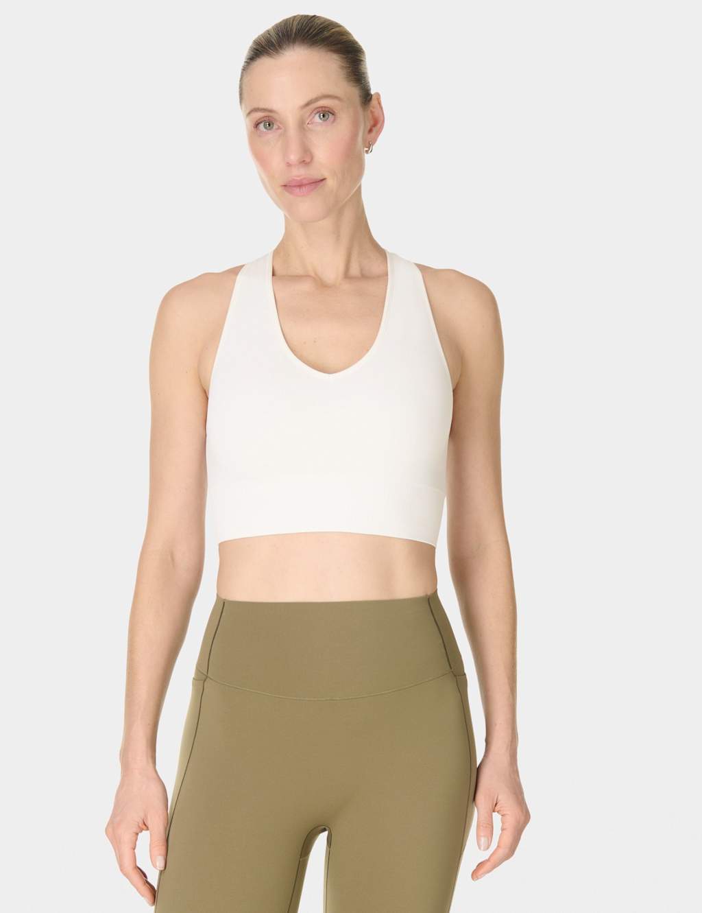 Sweaty Betty Women's Stamina Soft Touch Voop Non Wired Sports Bra - Large - White