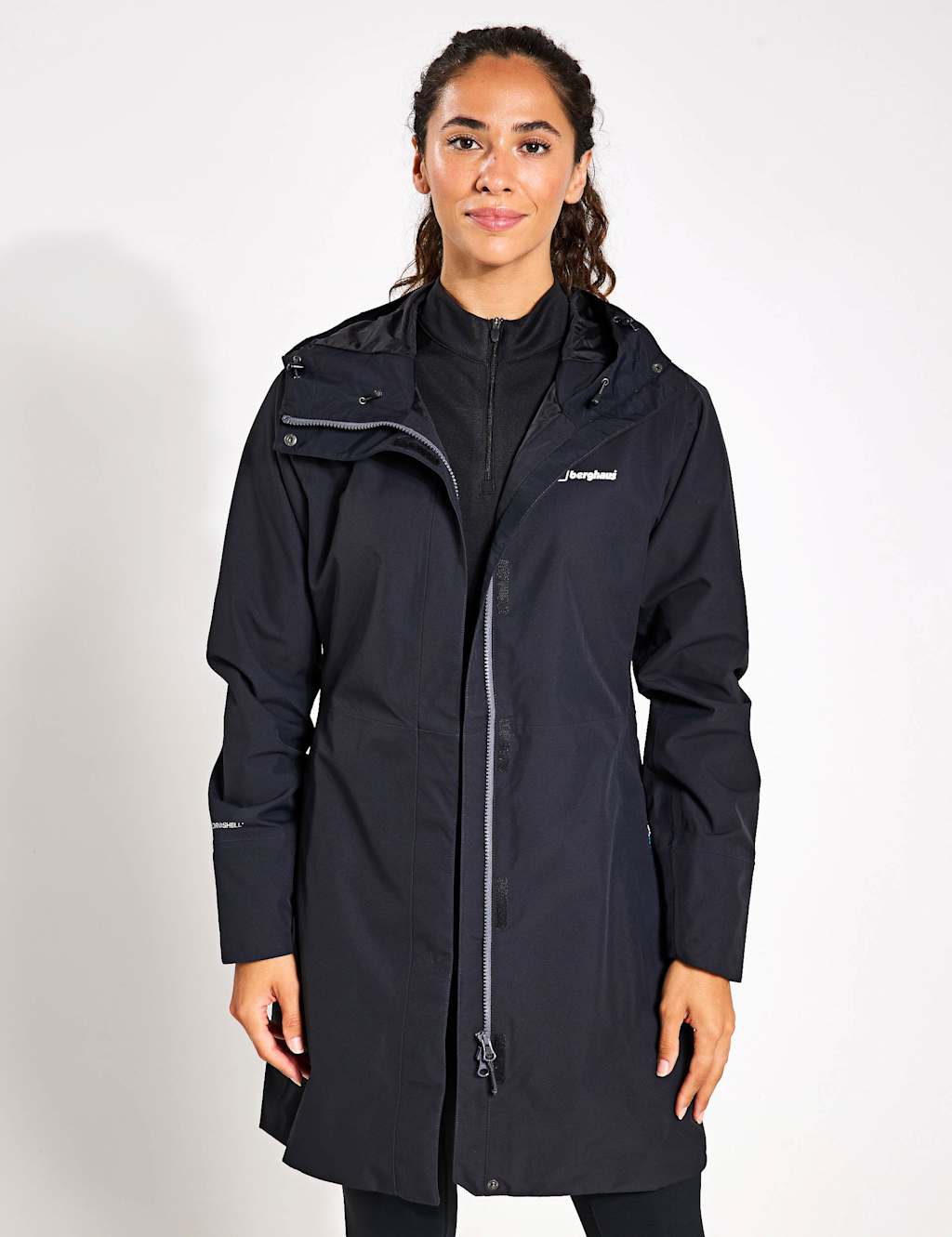 Berghaus Women's Omeara Waterproof Longline Raincoat - 8 - Black