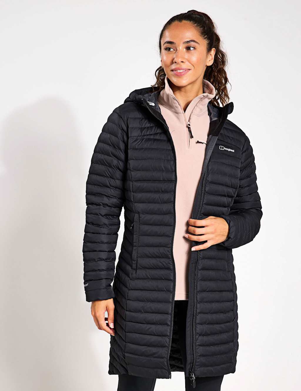 Berghaus Women's Nula Micro Hooded Longline Puffer Jacket - 10 - Black