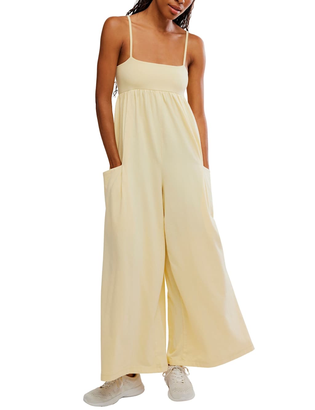 Fp Movement Women's Hot Shot Cotton Rich Jumpsuit - Large - Lemon