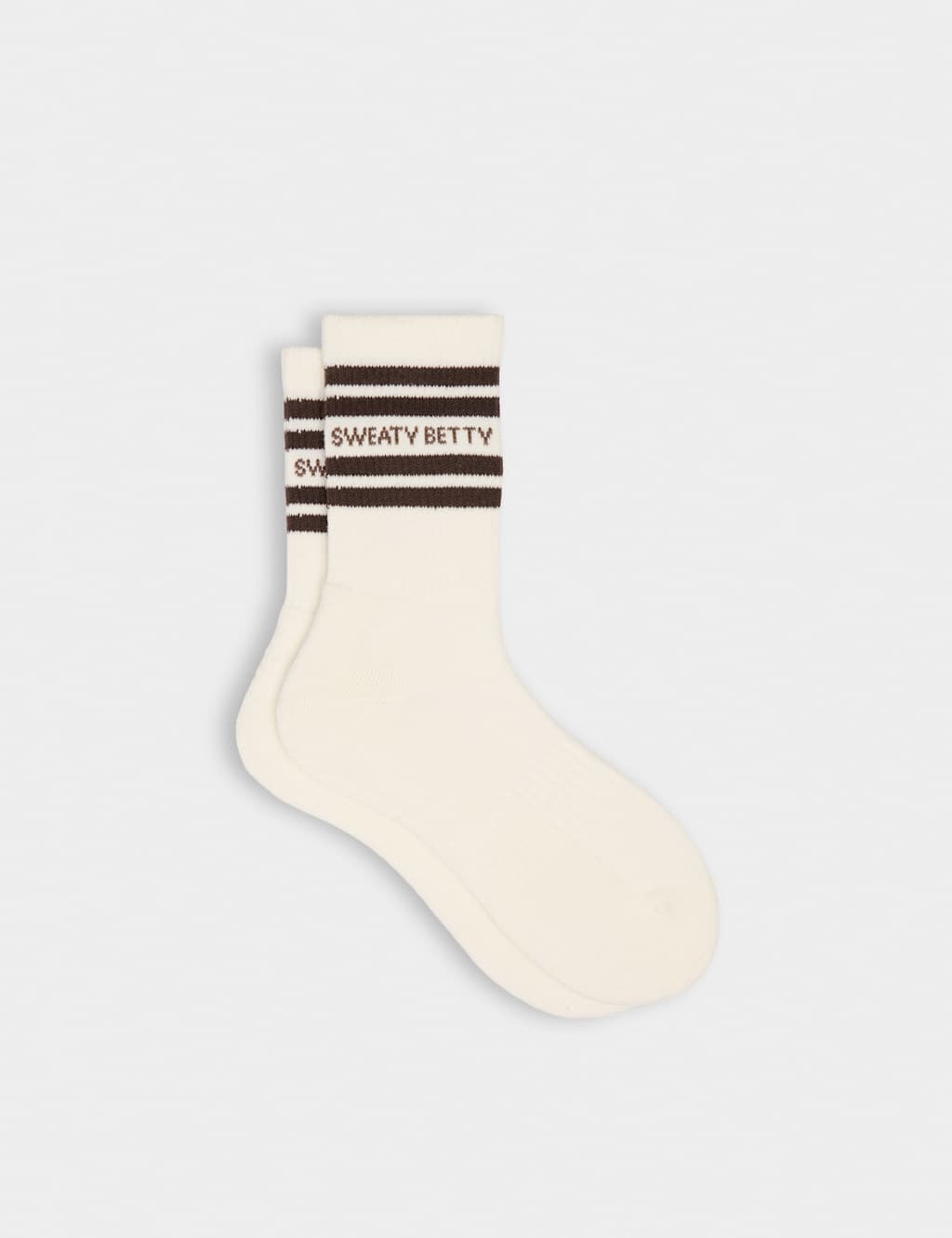 Sweaty Betty Women's Varsity Slogan Cotton Rich Striped Socks - Small-Medium - Dark Brown