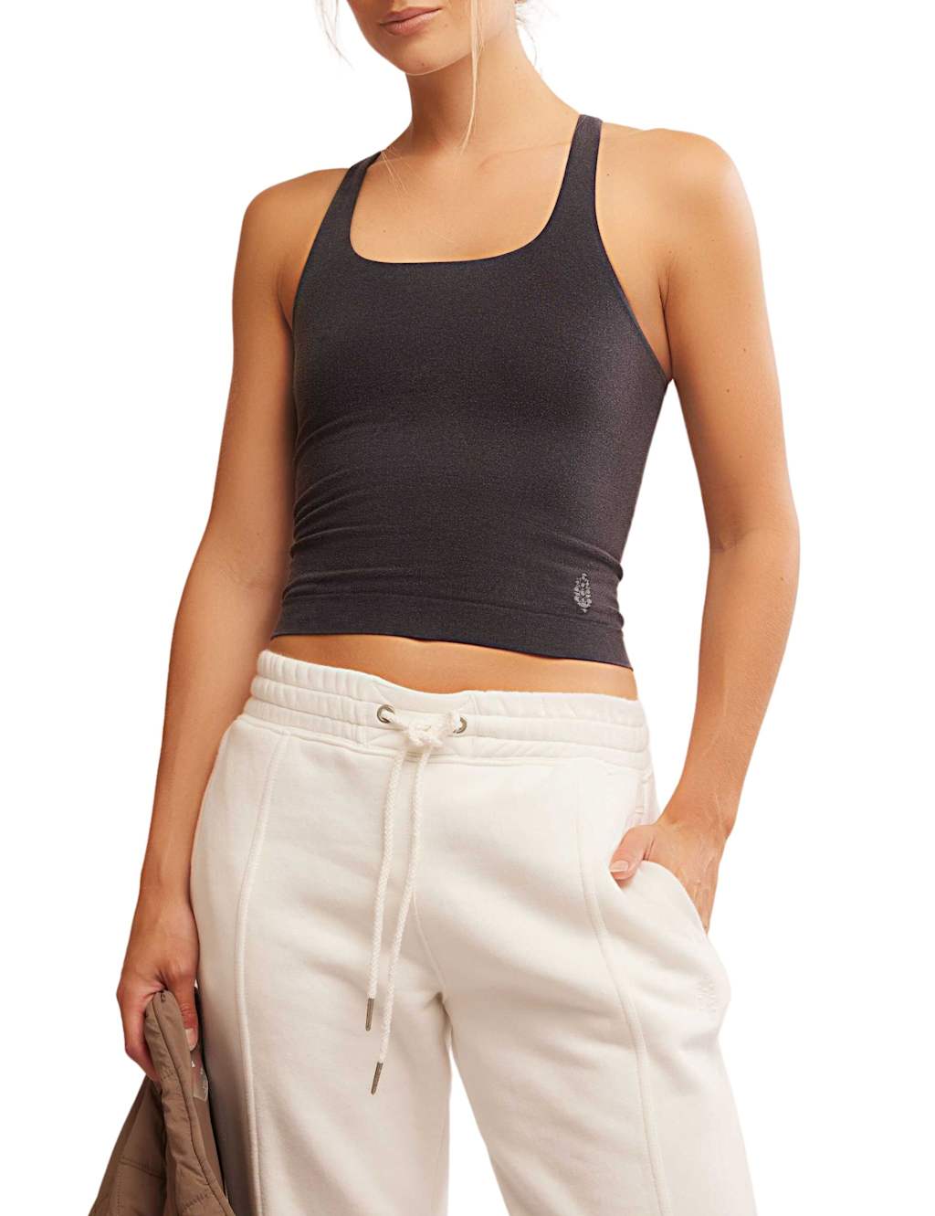Fp Movement Women's Go To Smooth Modal Rich Square Neck Vest Top - Extra Large - Black/Grey