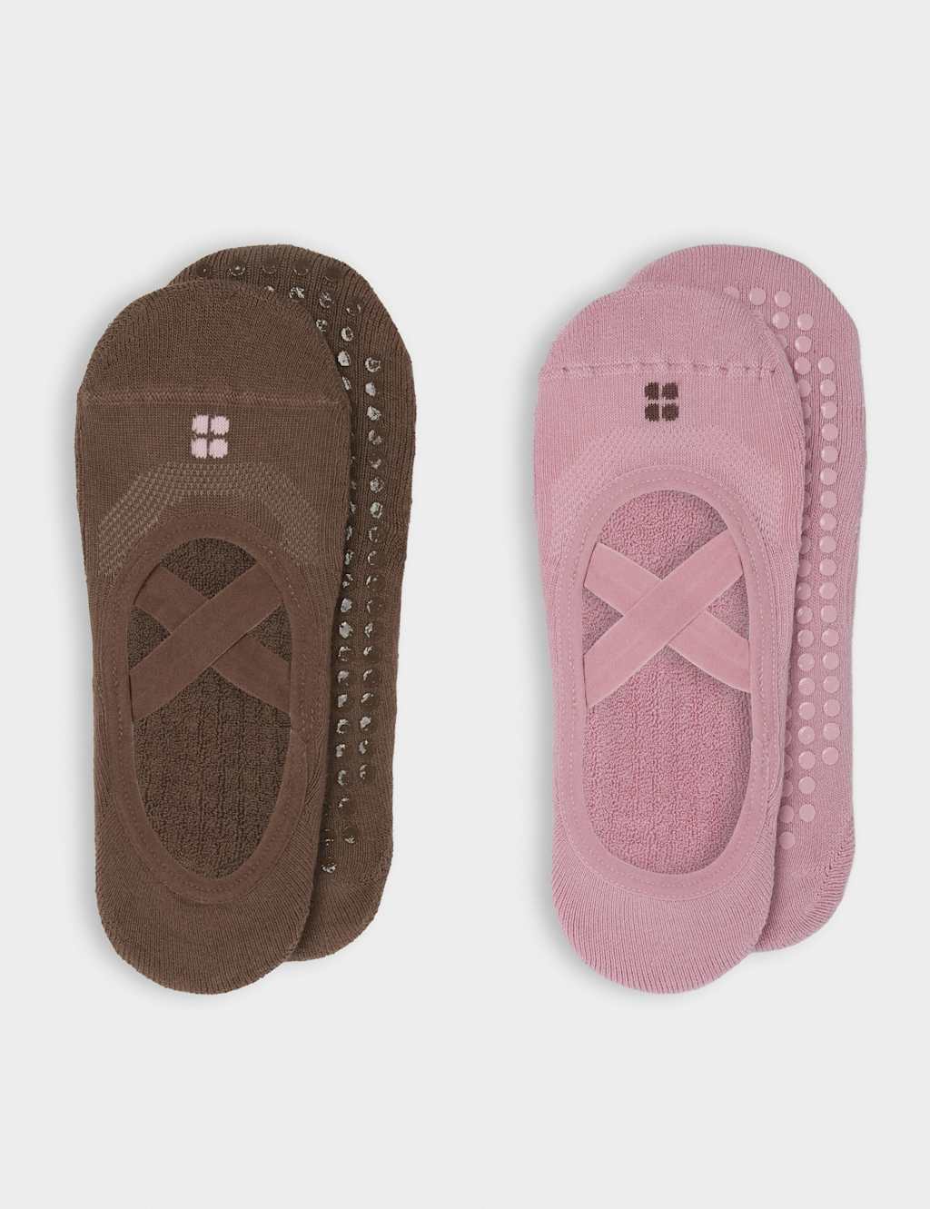 Sweaty Betty Women's 2 Pack Cotton Rich Yoga Socks - Small-Medium - Pink Mix