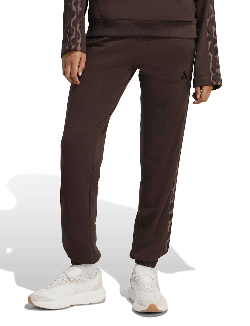Adidas Women's Cotton Rich Animal Print Joggers - Small - Brown