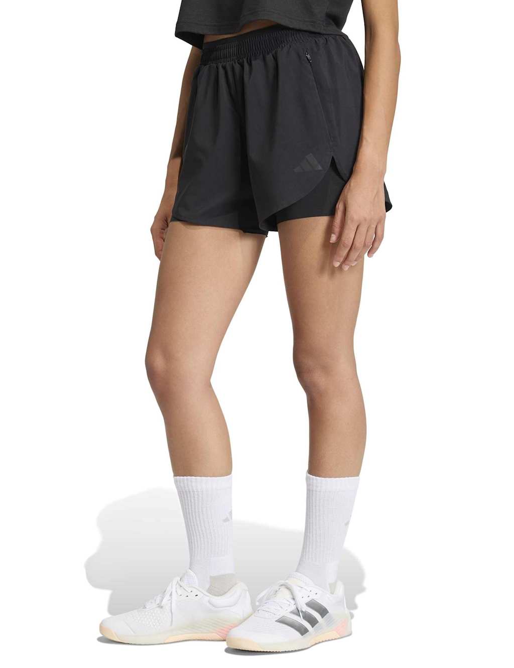 Adidas Women's D4T Workout Go To 2-in-1 Shorts - Extra Small - Black