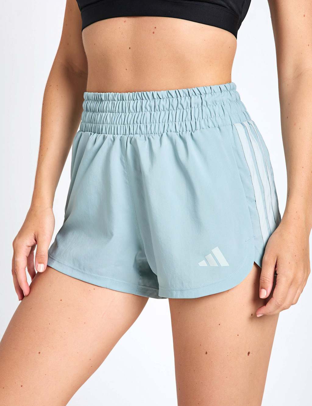 Adidas Women's Pacer Workout Woven High Rise Shorts - Medium - Teal