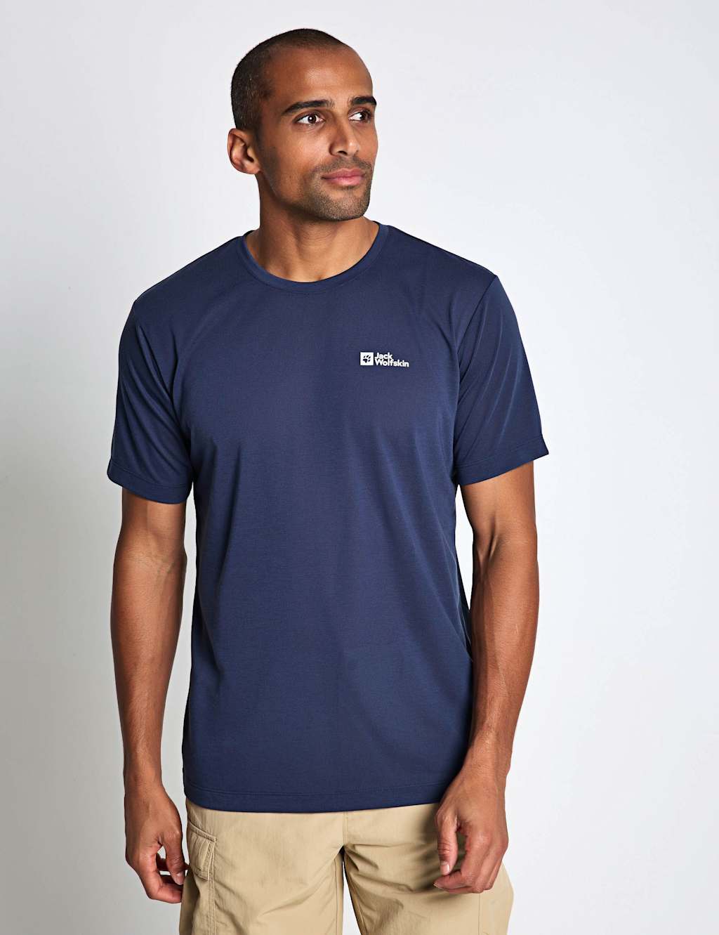 Jack Wolfskin Men's Crew Neck T-Shirt - L - Navy