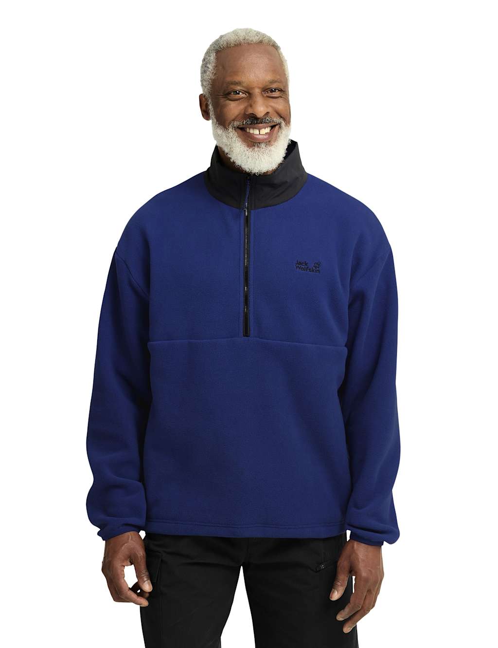 Jack Wolfskin Men's Sumetro Half Zip Funnel Neck Fleece Jacket - XL - Mid Blue