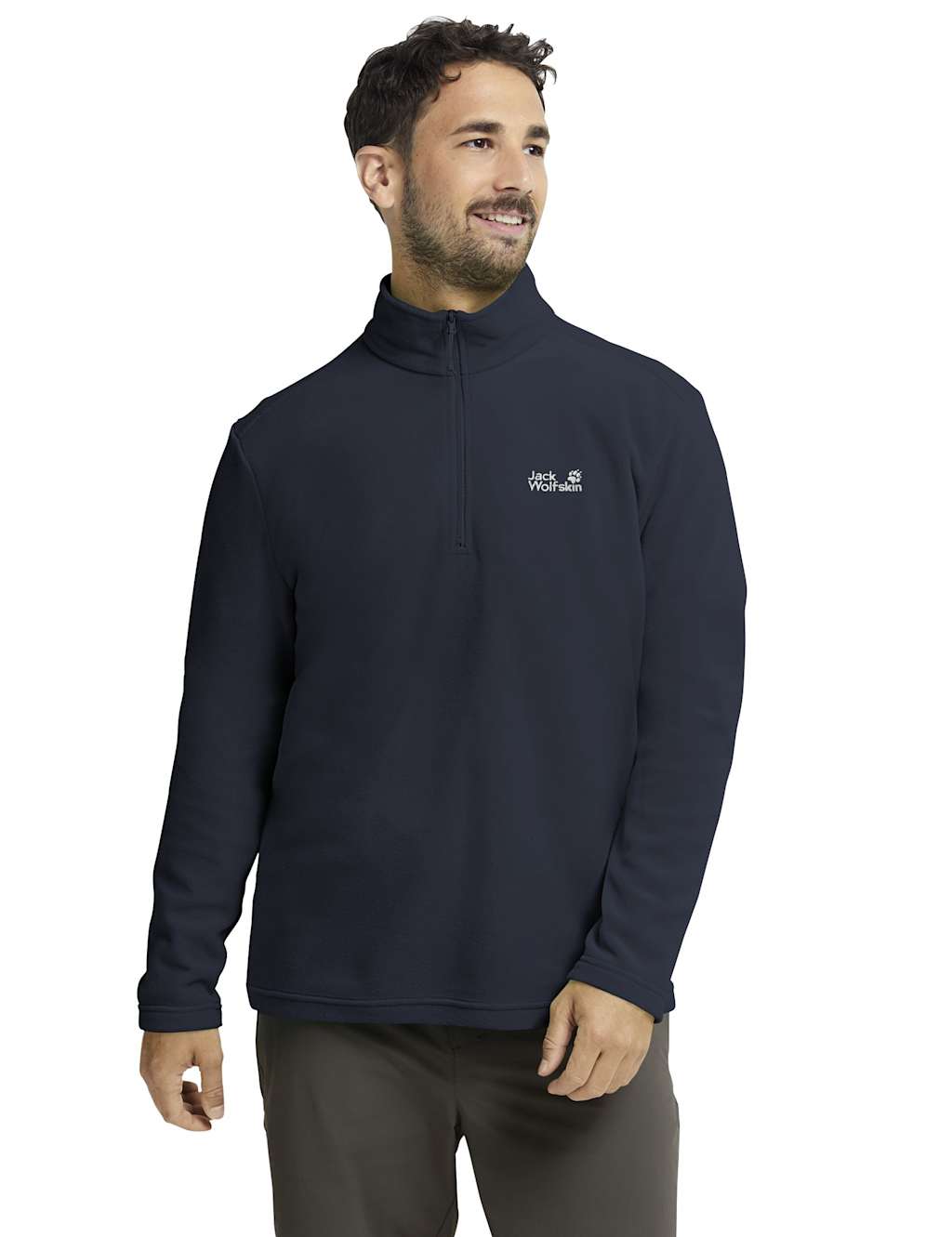 Jack Wolfskin Men's Taunus 100 Half Zip Fleece Jacket - L - Navy