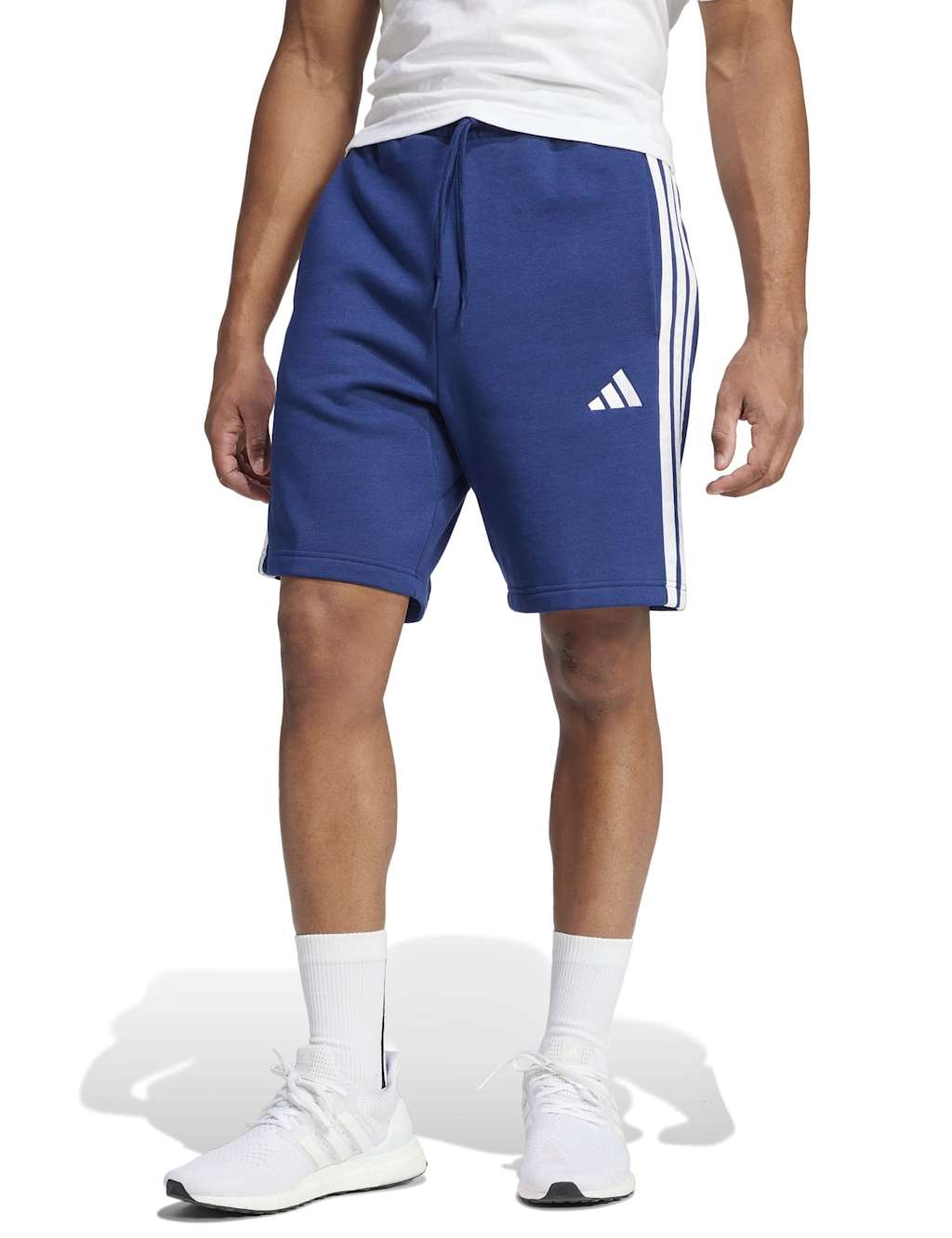 Adidas Men's Essentials Cotton Rich Fleece Shorts - L - Dark Blue