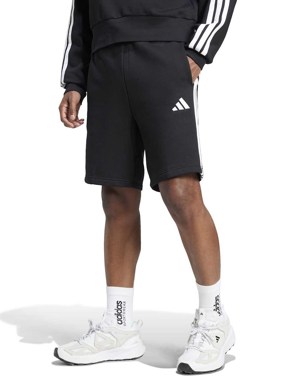 Adidas Men's Essentials Cotton Rich Fleece Shorts - L - Black