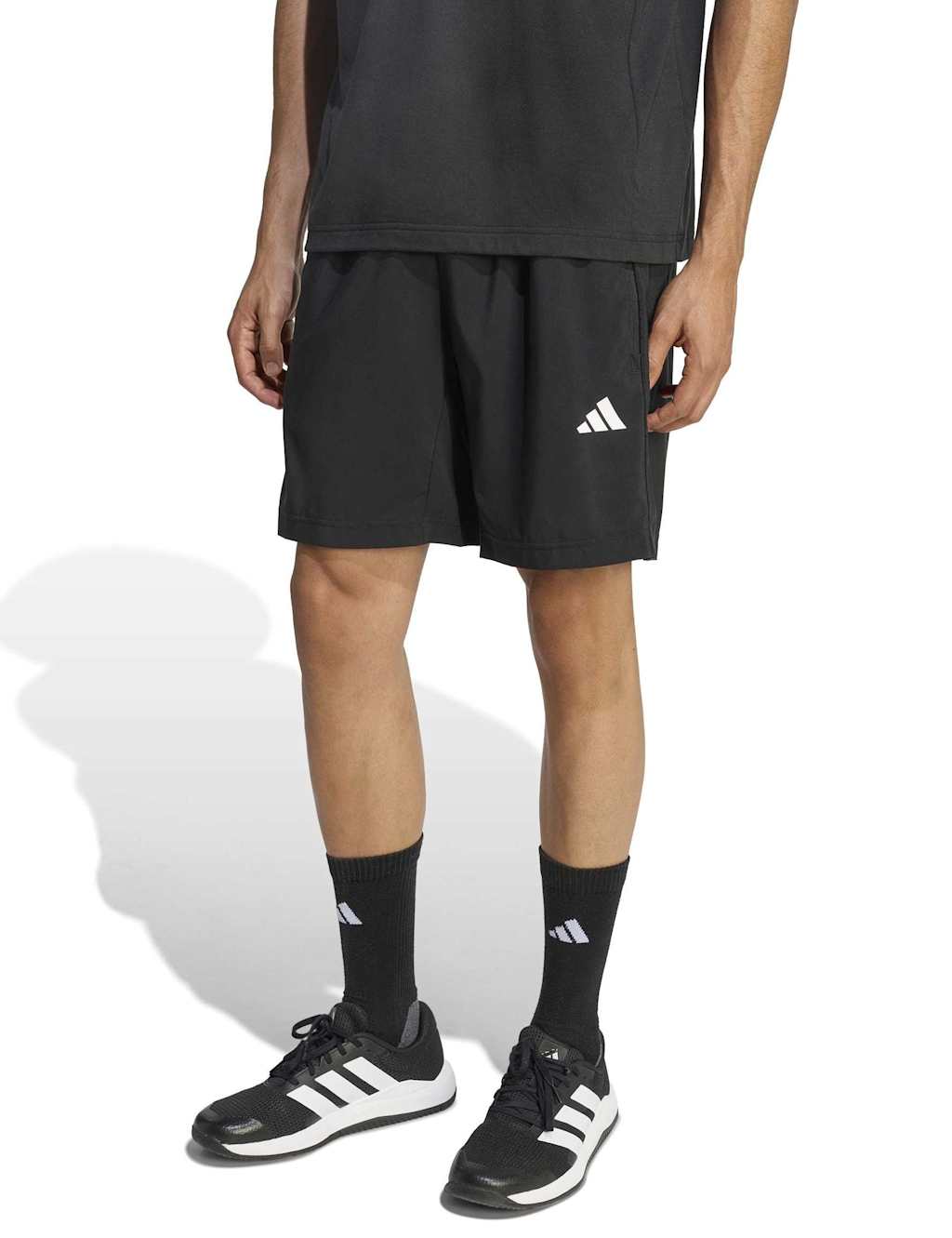 Adidas Men's Essentials Base 3 Stripes Woven Shorts - M - Black