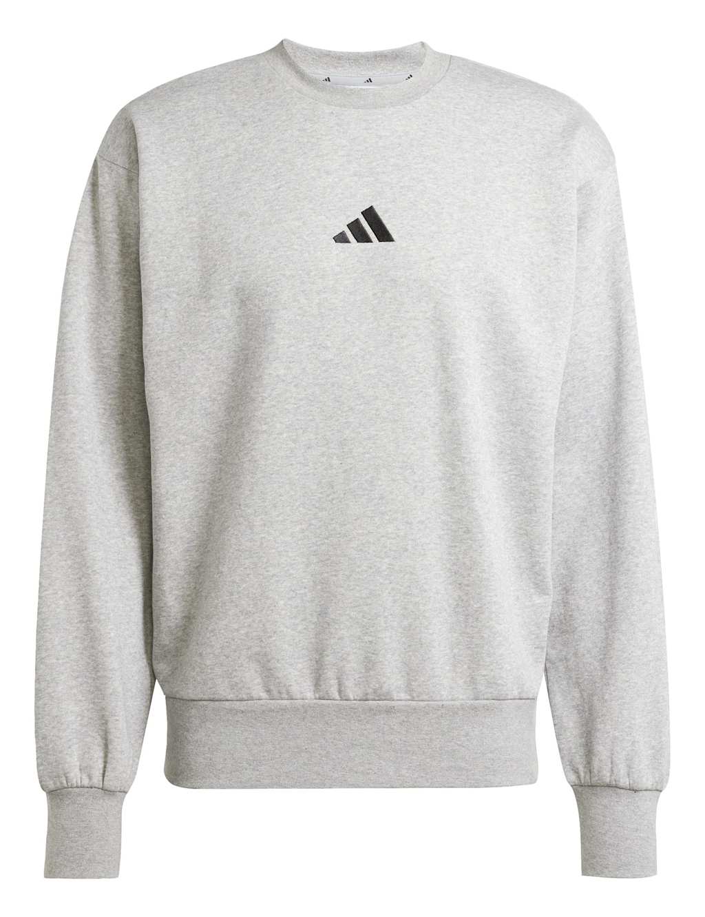 Adidas Men's Essentials Feelcozy Fleece Sweatshirt - M - Grey Marl