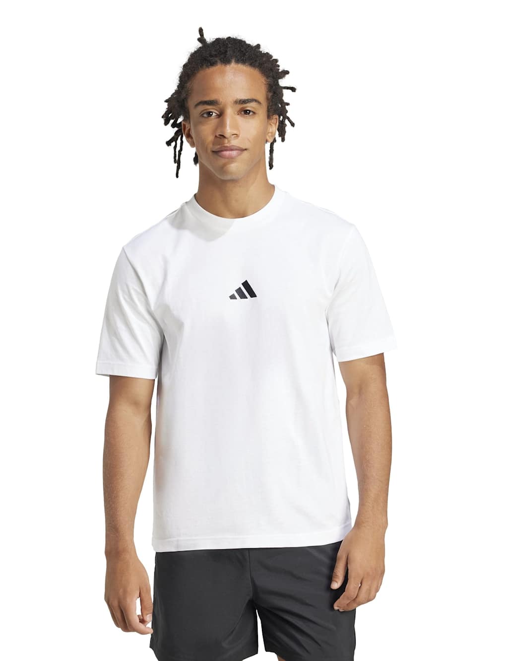 Adidas Men's Essentials Small Logo Pure Cotton T-Shirt - 2XL - White