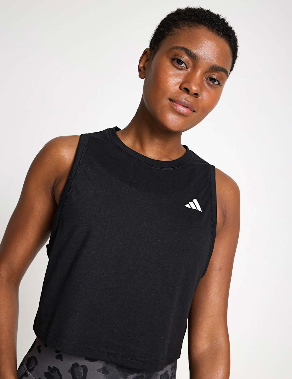 Adidas Women's Train Essentials Crew Neck Boxy Vest Top - Large - Black