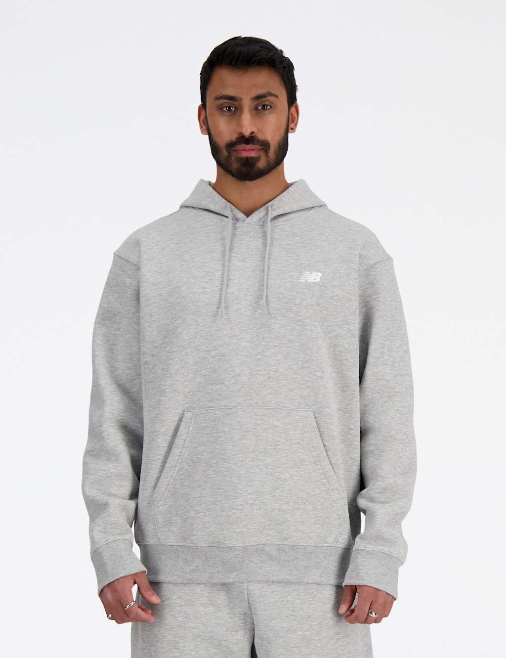 New Balance Men's Cotton Rich Fleece Hoodie - L - Grey