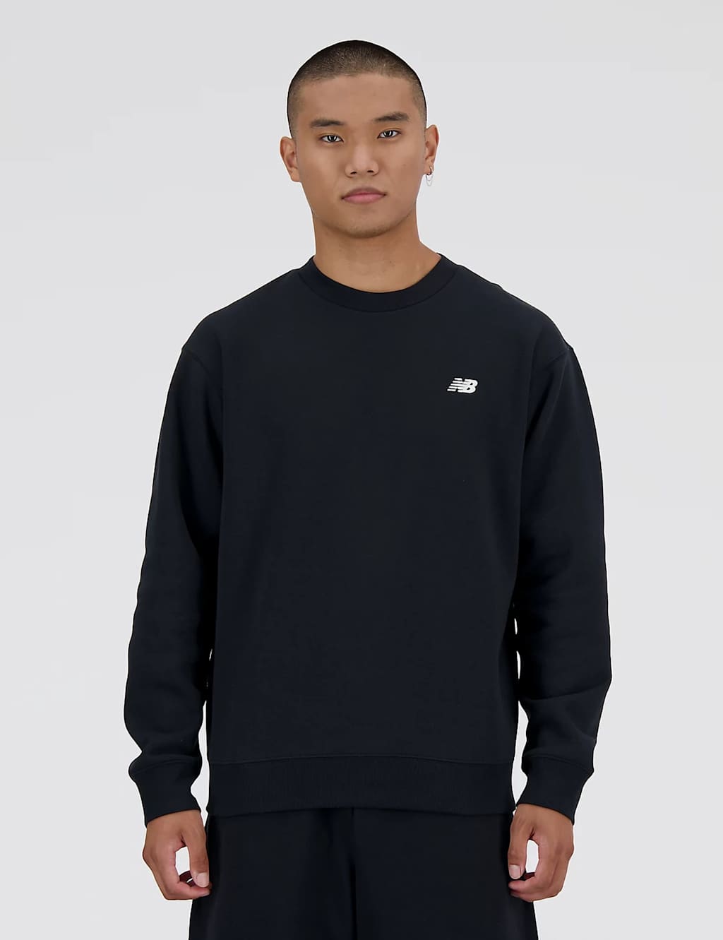 New Balance Men's Cotton Rich Crew Neck Sweatshirt - L - Black