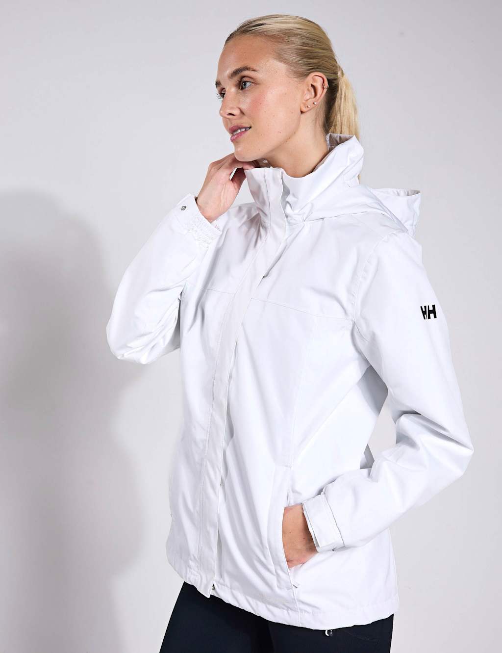 Helly Hansen Women's Aden Waterproof Longline Rain Jacket - Small - White - Available at M&S